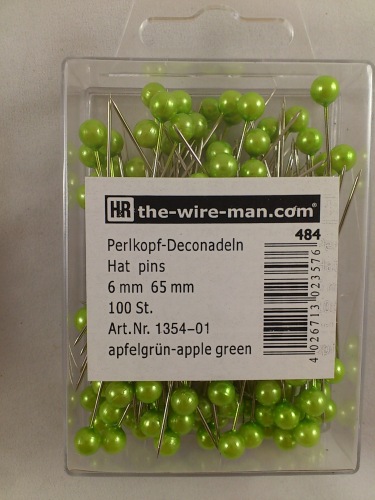 Colored pins 6 mm 100 p. apple green